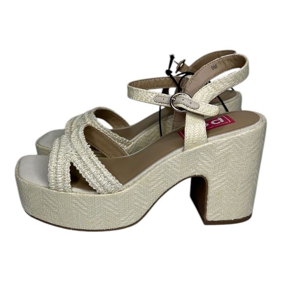 New Pop Women's Applaud Heeled Sandals Natural Size 9 M - Picture 1 of 11
